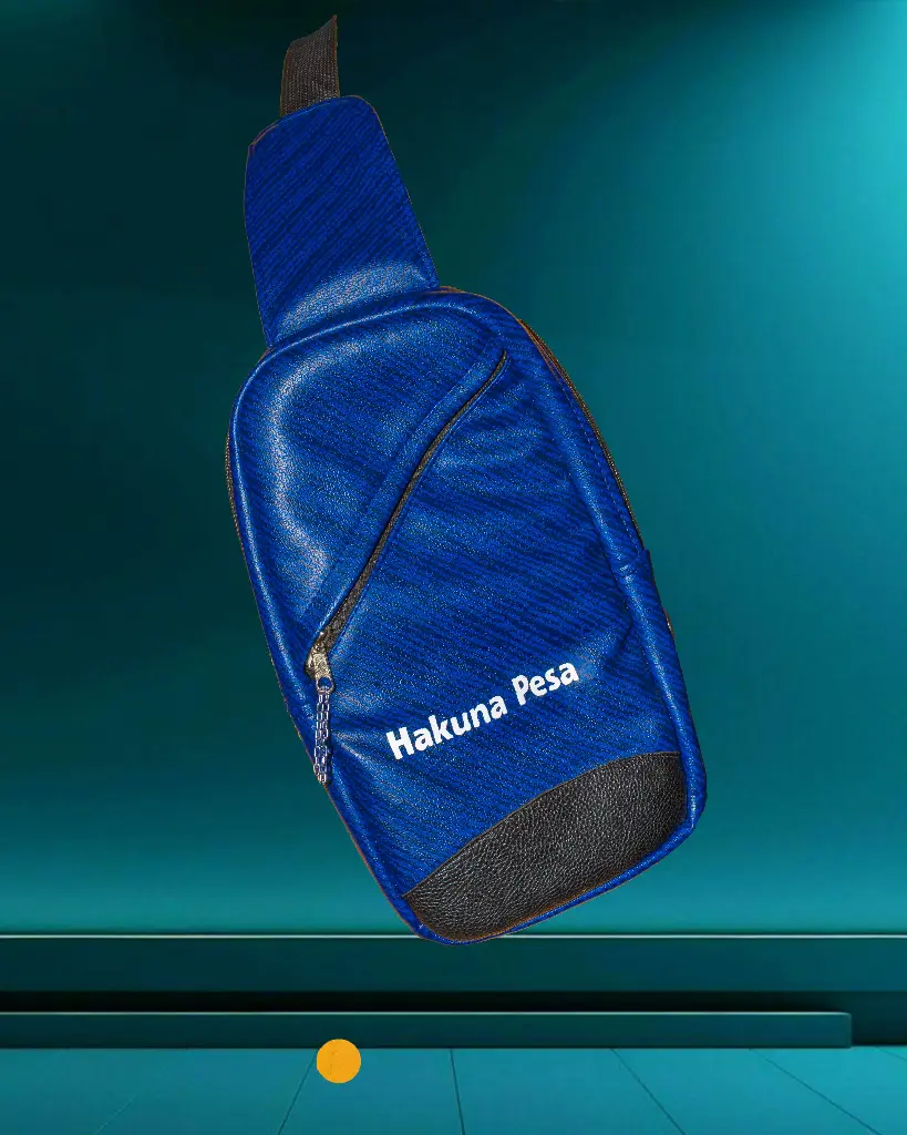 Blue Leather Shoulder Bag