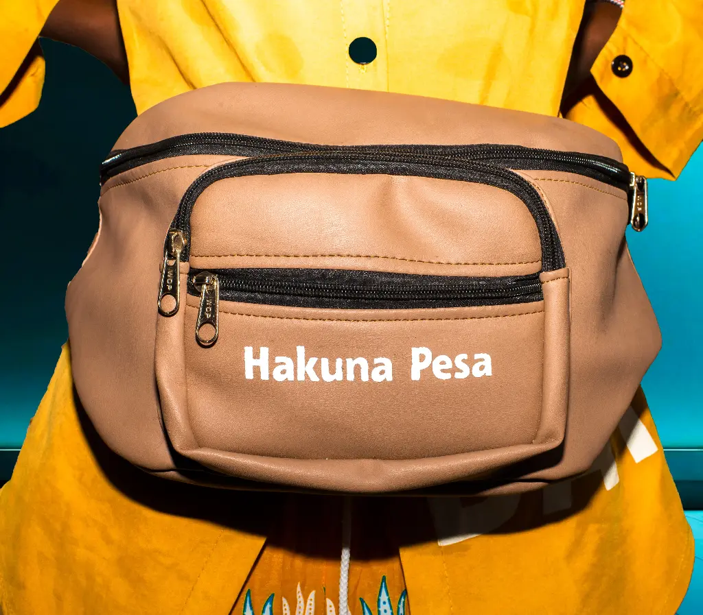 Brown Unisex Leather Belt Bag 
