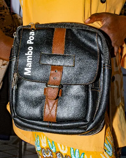 Black Unisex Leather Bag